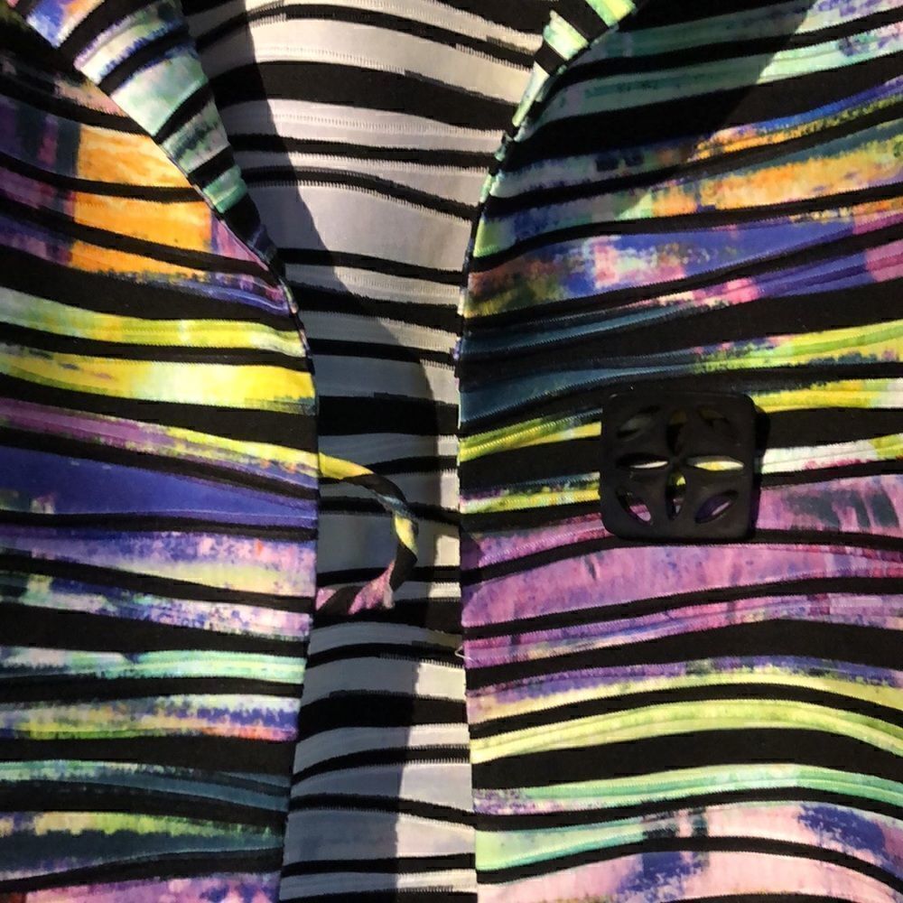 IC by Connie K womens blazer stripe black green pink size M - Picture 12 of 14